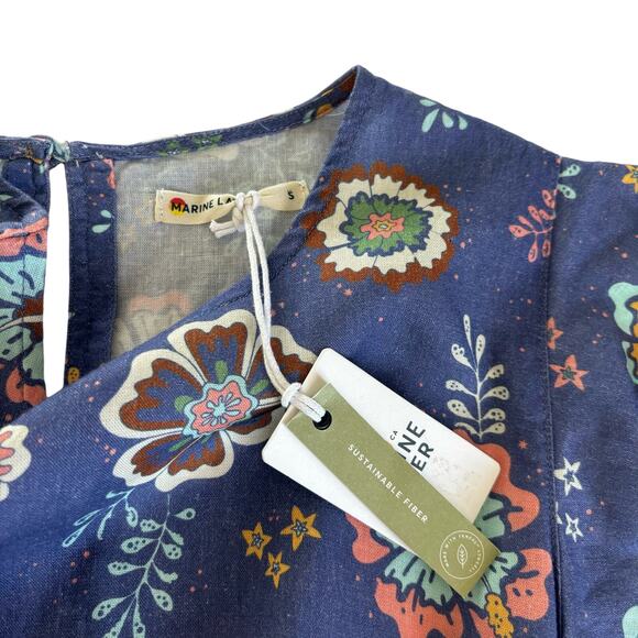 Marine Layer Laney Linen Blend Blue Mini Dress in
Marlin Hibiscus Floral Small - Picture 4 of 12